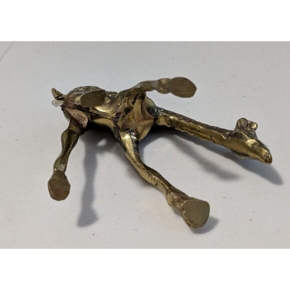 Vintage Brass Giraffe Figurine Baby Animal Statue 4.25" Tall Handcrafted Decorat - Picture 10 of 14